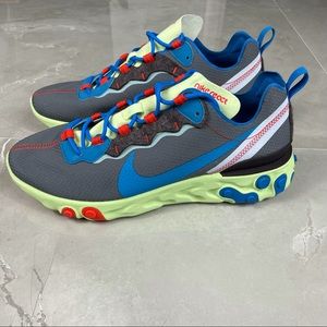 Nike React Element 55 SE Volt/Grey Men size 10